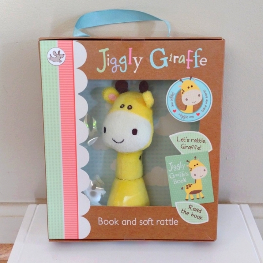 Jiggly Giraffe Soft Rattle & Board Book New Sealed